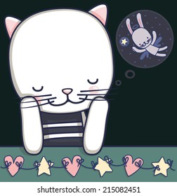 Cat dreams of the hare.