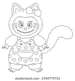Katze in einem Kleid. Vektorgrafik.