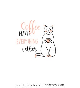 cat drink coffee