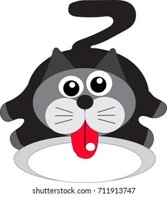 The cat drink milk cartoon vector