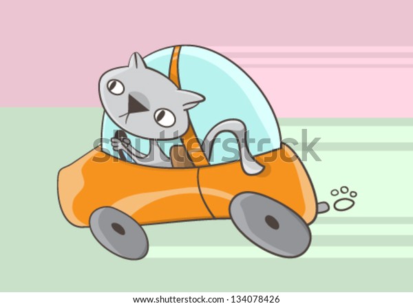 A cat driving a\
car