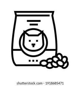 cat dry food line icon vector. cat dry food sign. isolated contour symbol black illustration
