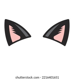Cat ear color on a white background. Vector illustration