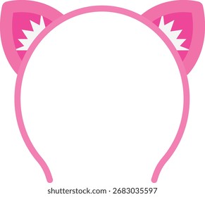 Cat Ear Headband Flat Illustration. Clean Icon Design Element on Isolated Transparent Background