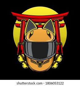 cat ear helmet, vector EPS 10