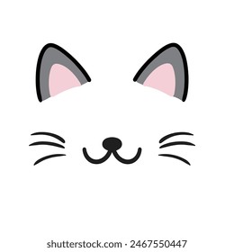Orejas de gato lindo icono de ilustración