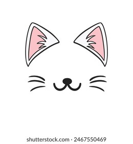 Orejas de gato lindo icono de ilustración