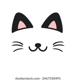 Orejas de gato lindo icono de ilustración