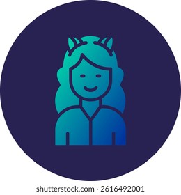 Cat Ears Glyph Circle Gradient Icon