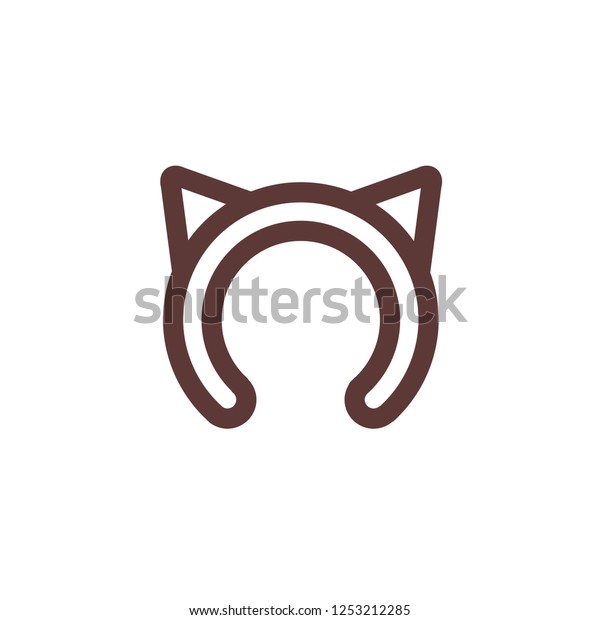 Cat Ears Headband Icon Stock Vector (Royalty Free) 1253212285