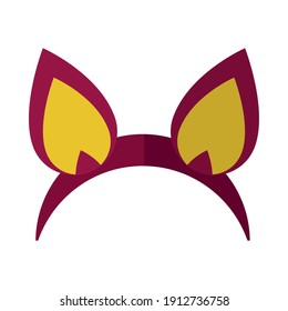 cat ears headband icon over white background, colorful design, vector illustration