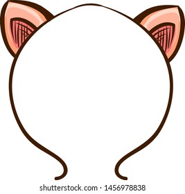 Cat ears headband, illustration, vector on white background.