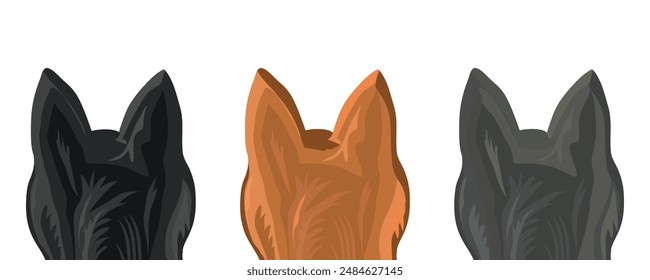 cat ears, Cat ears illustration icon, cat back view, ears