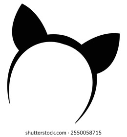 Cat Ears Silhouette Icon for Cute and Kawaii Designs