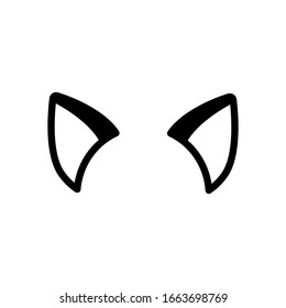 Cat Ears Simple Sign White Flat Stock Vector (Royalty Free) 1676005447