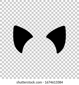 Katzenähren, einfaches Schild. Schwarzes Symbol auf transparentem Hintergrund