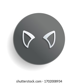 Osos gatos, simple señal. Símbolo de papel blanco sobre botón redondo gris o insignia con sombra