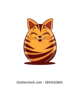 cat with easter egg shape illustration