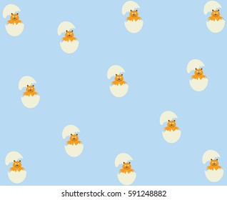 cat easter vector pattern background