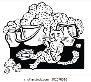 the cat eats cereal