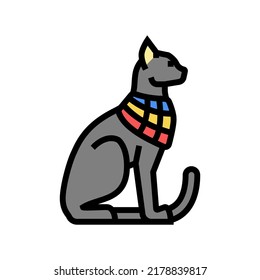 cat egypt animal color icon vector. cat egypt animal sign. isolated symbol illustration