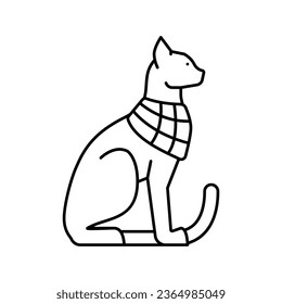 cat egypt animal line icon vector. cat egypt animal sign. isolated contour symbol black illustration