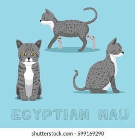 Cat Egyptian Mau Cartoon Vector Illustration