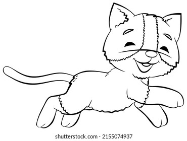 Katze. Element zum Färben der Seite. Cartoon-Stil.