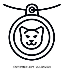 Cat emblem icon. Outline cat emblem vector icon for web design isolated on white background