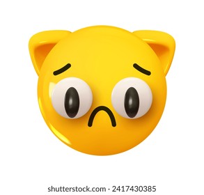 El gato Emoji. Icono de la caricatura 3d de Emotion. Emoticon animal. Ilustración del vector