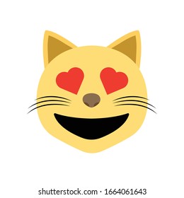 Cat emoji with heart eyes vector