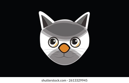 Cat emoji icon vector image.