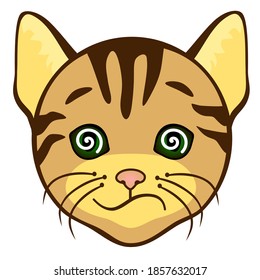 cat emoticon expressing confusion, funny confused emoji cartoon character with simplistic facial expression, simple hand drawn icon from a set