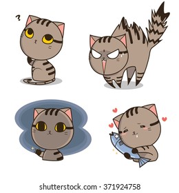 Cat emoticon vector 