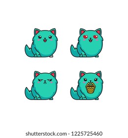 Cat emoticons set