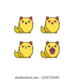 Cat emoticons set
