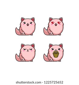 Cat emoticons set