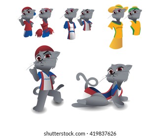 Cat Emotion. Funny and Cute Cat in vector format.