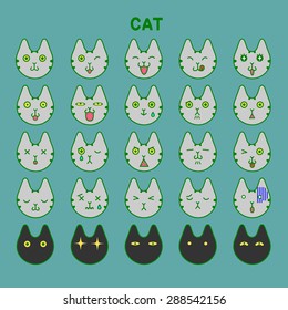 Cat emotions set