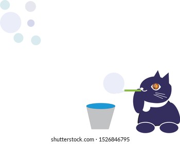 A cat enjoying a soap bubble.