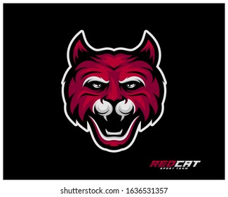 Cat Esport gaming mascot logo template Vector. Modern Head Cat Logo Vector