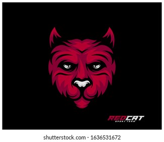Cat Esport gaming mascot logo template Vector. Modern Head Cat Logo Vector