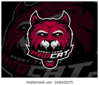 Cat Esport gaming mascot logo template Vector. Modern Head Cat Logo Vector