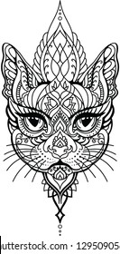 cat ethnic drawning