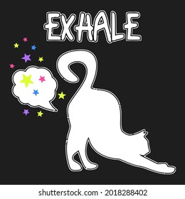 cat exhale funny unisex art wo art one design vector illustration for use in design and print poster canvas
