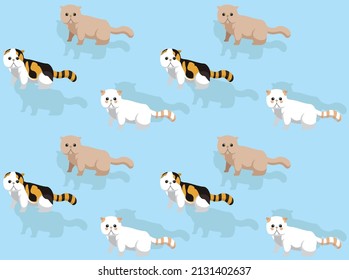Cat Exotic Shorthair Various Coats Seamless Wallpaper Background