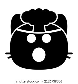 cat explodes Glyph Icon Design