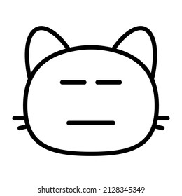 cat expressionless Line Black Icon Design