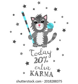 cat extra karma cute cool funny saying unisex pajama set vector design illustration print poster