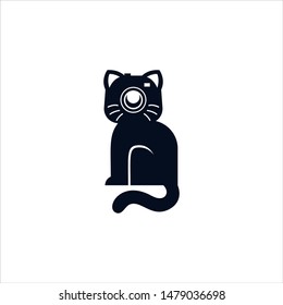 Cat Eye Camera Lens Technology Isolated Logo Vector 
